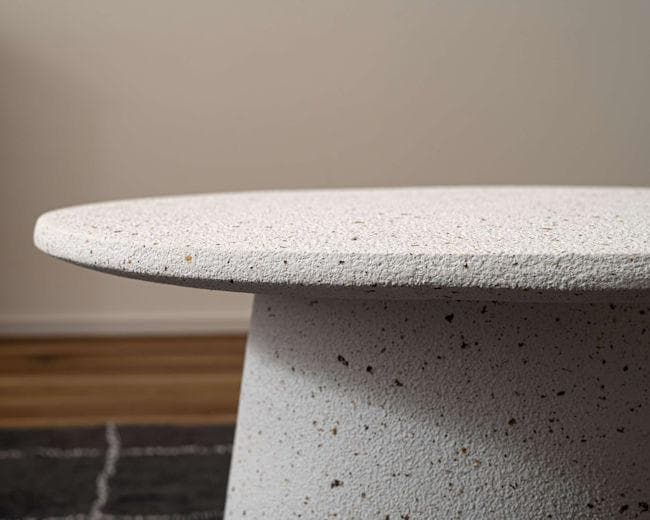 テラゾー柄ラウンドテーブル幅60cm リビングテーブル 大理石柄（33）