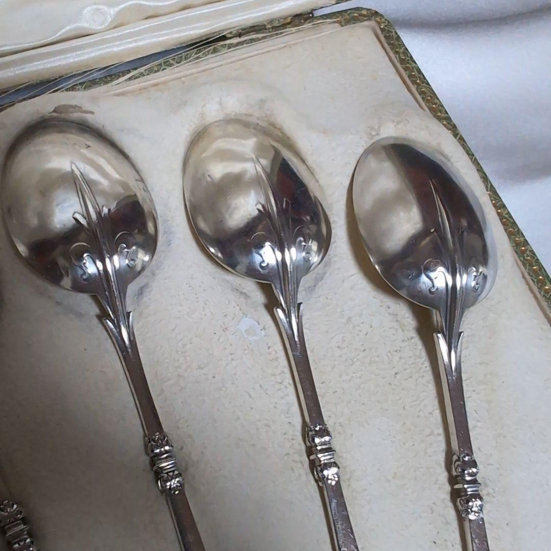 【希少♪】 カルディヤック スプーン 6本セット　ルネサンス　純銀×ヴェルメイユ