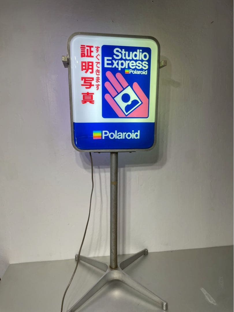 希少 レトロ ポラロイド 店頭 看板 電飾看板 Studio Express