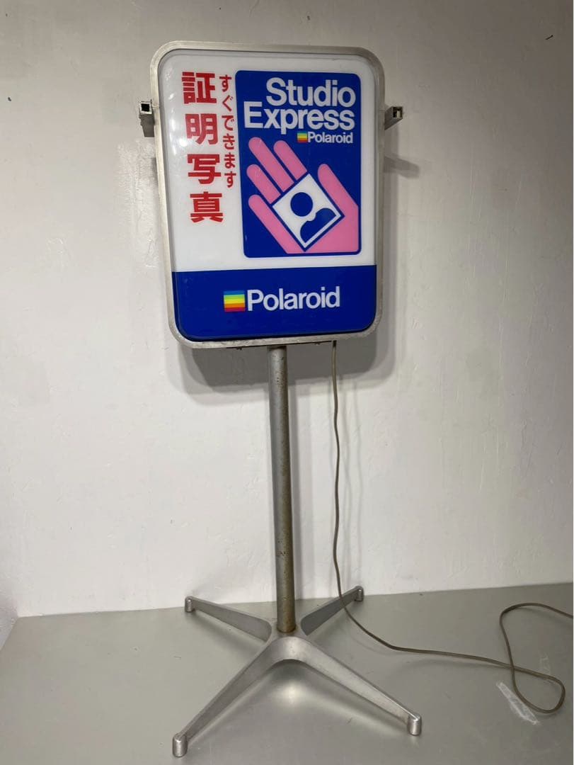 希少 レトロ ポラロイド 店頭 看板 電飾看板 Studio Express
