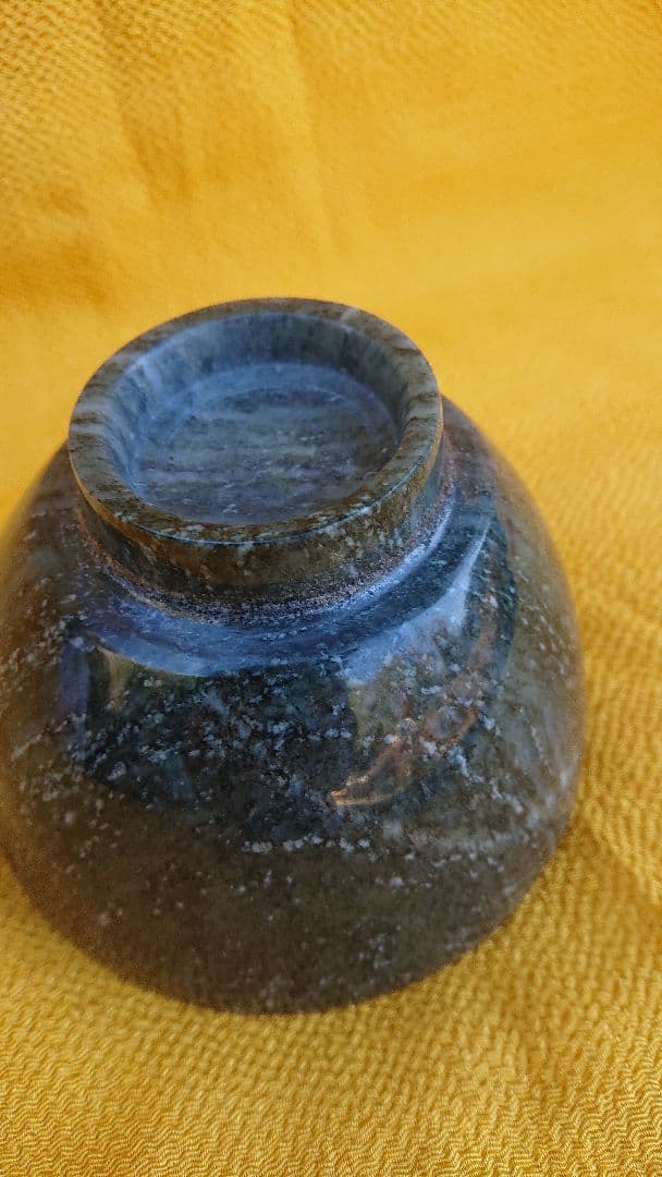 石茶碗、緑色片岩、自然石、手作り石茶碗、倉田辰彦 作