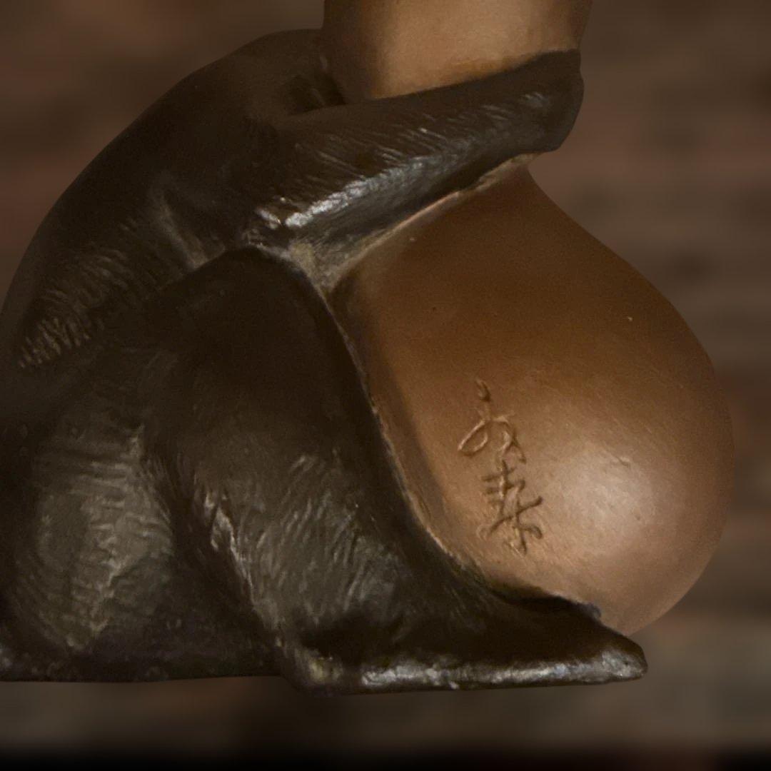 銅製　津田永寿作「壺香炉」　高岡銅器　置物　寿想