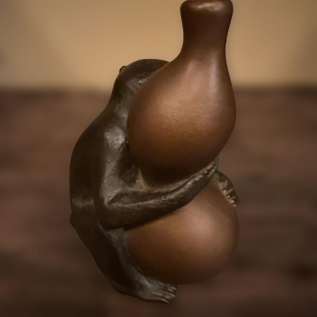 銅製　津田永寿作「壺香炉」　高岡銅器　置物　寿想