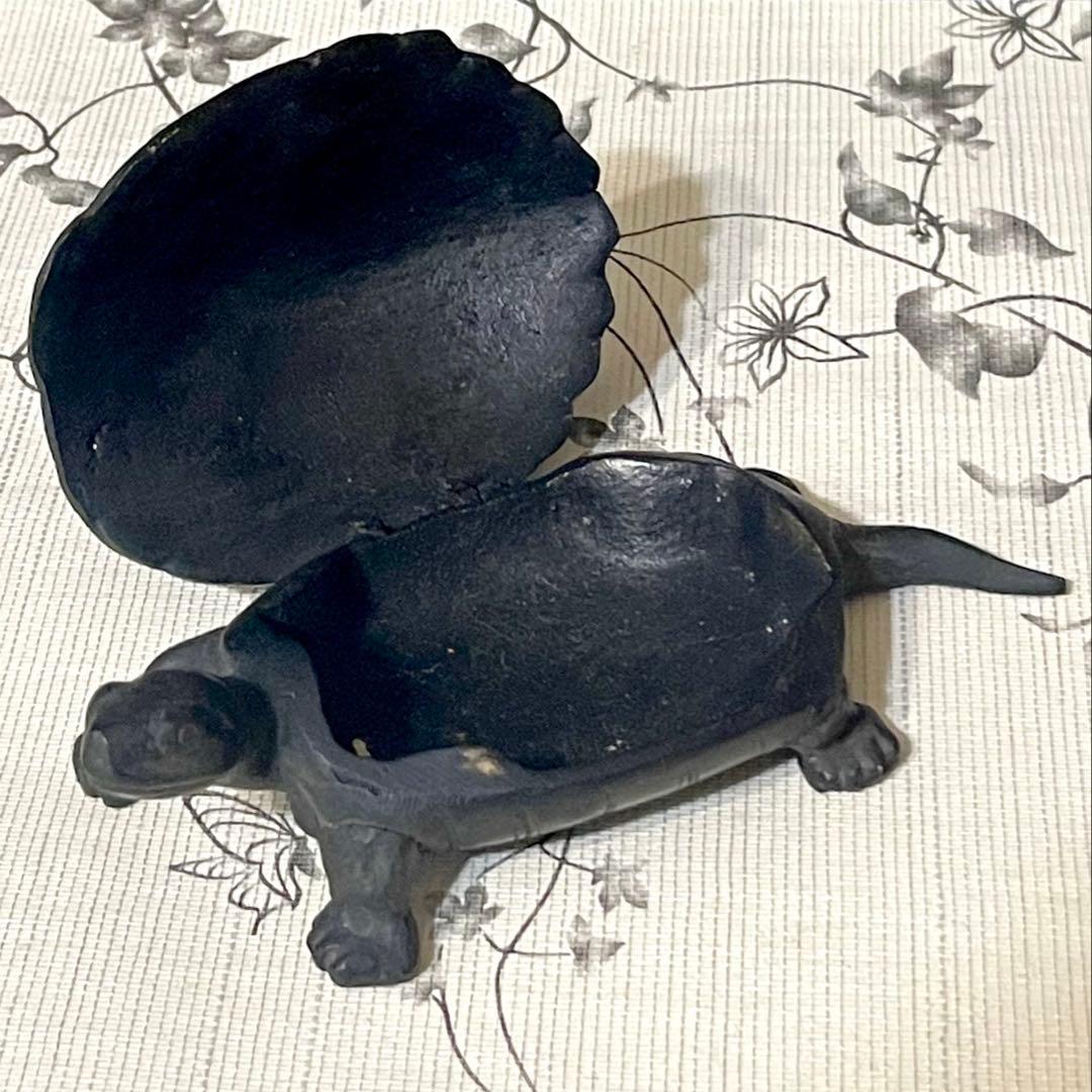 アンティーク　古銅製　亀の置物小亀5匹入り