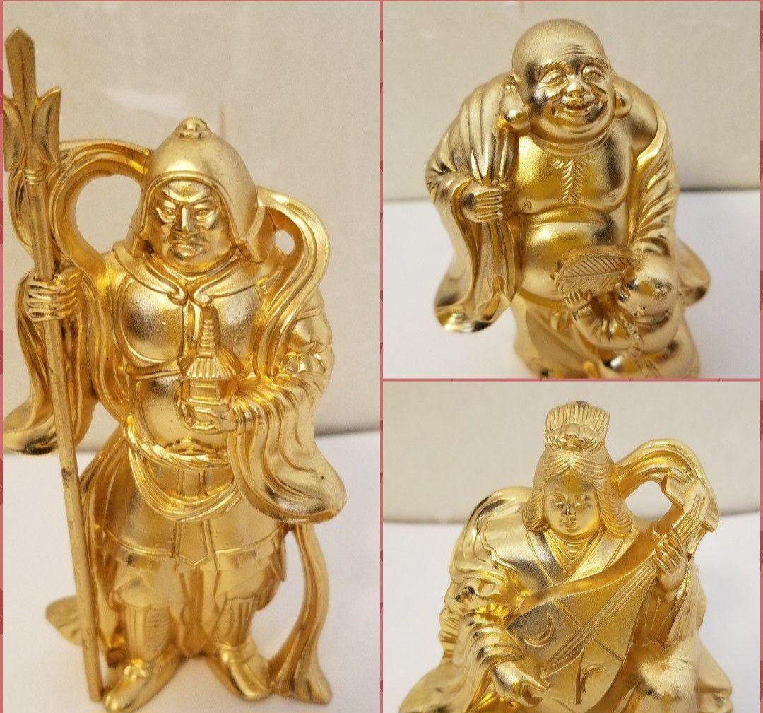 開運【純金メッキ】七福神　牧田秀雲作