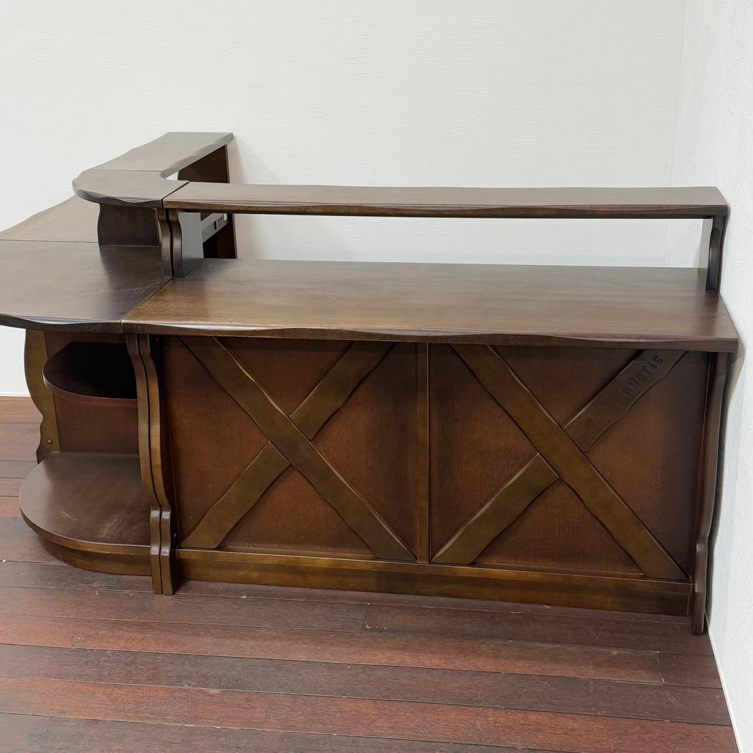 H21K3a カリモク RUSTIC カウンターテーブルセット 3点セット