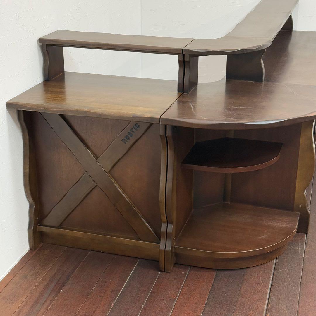 H21K3a カリモク RUSTIC カウンターテーブルセット 3点セット