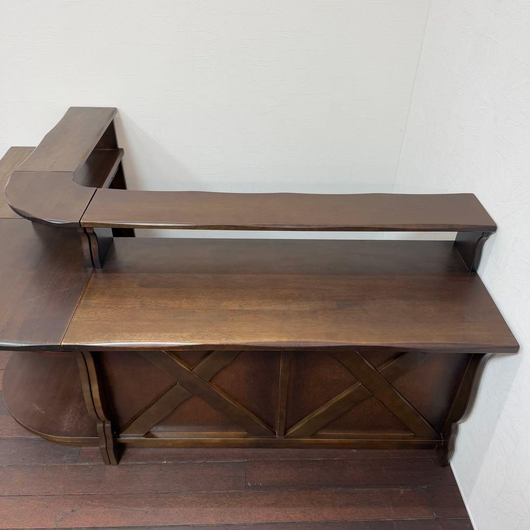 H21K3a カリモク RUSTIC カウンターテーブルセット 3点セット