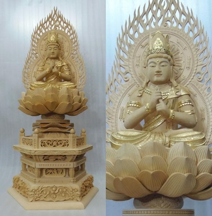 Ｂフライデー　★桧材 大日如来一尺 切金★真言宗本尊 総高さ：約118cm