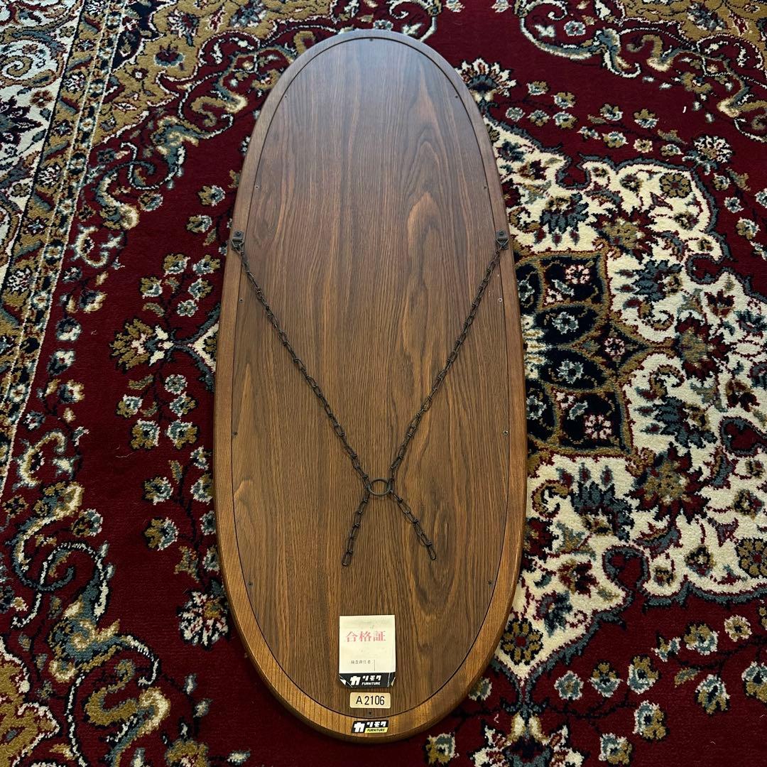 80s vintage karimoku カリモク 楕円型 オーバル ミラー
