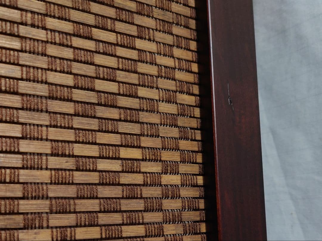 スクリーン　和風モダンパーテーション　3連屏風　変わり織り竹簾使用訳アリ特価　②