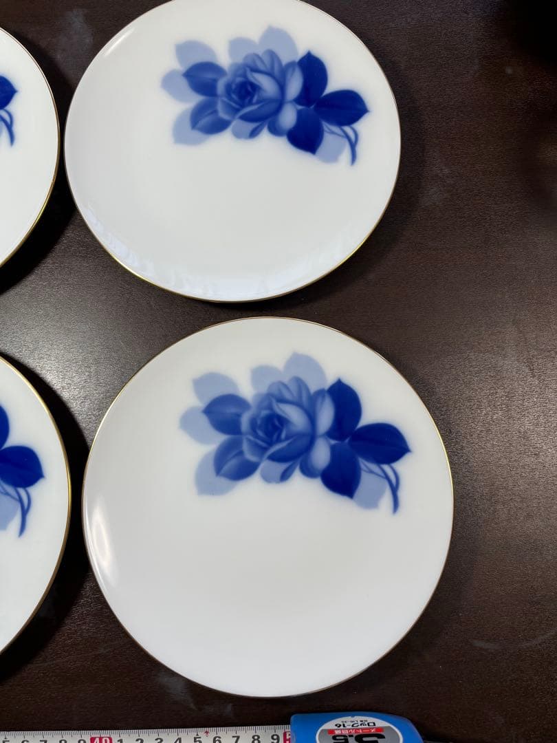 大倉陶園 ブルーローズ 19cmデザート皿 6枚セット