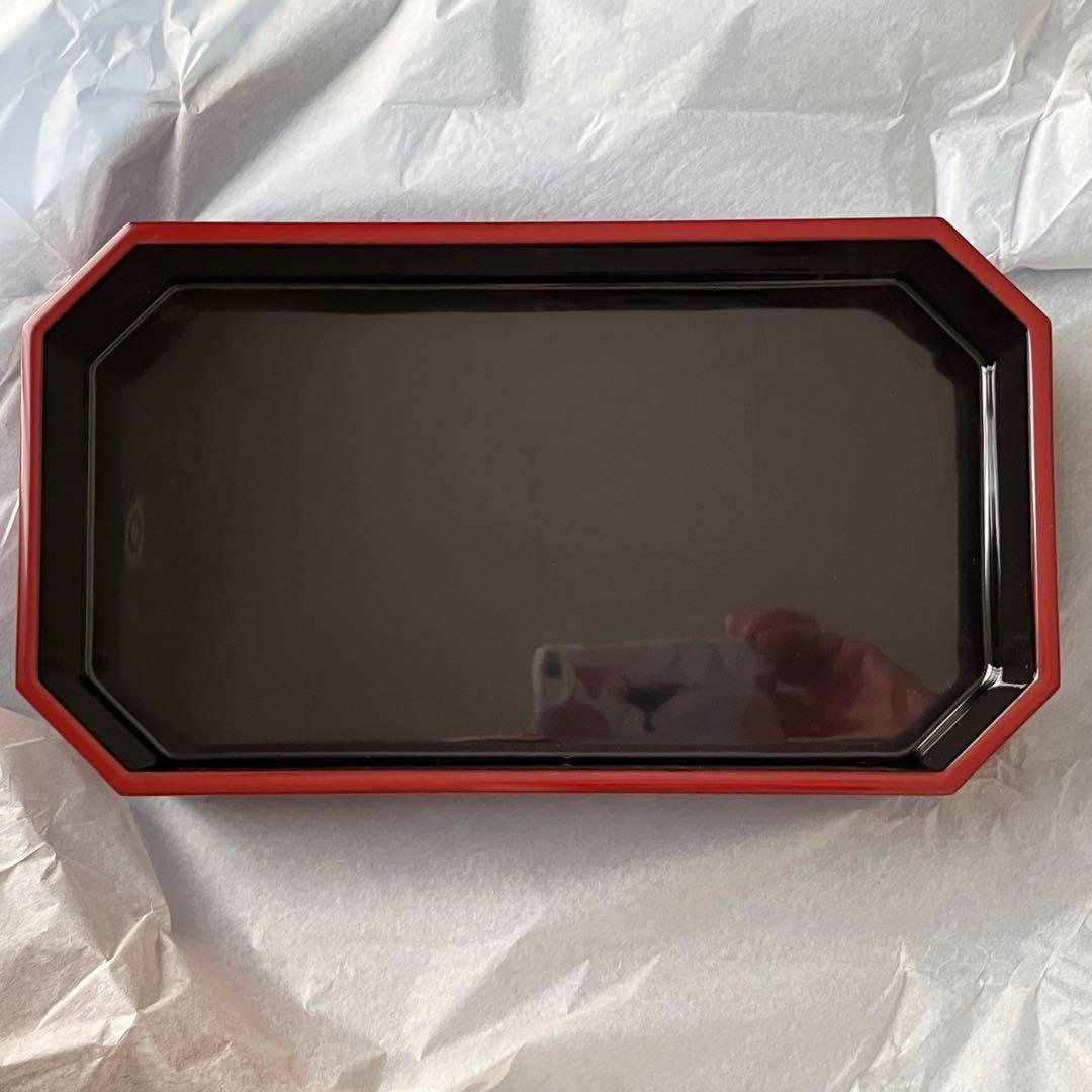 平安象彦 ニ段重箱 朱色 横長