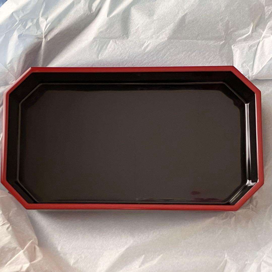 平安象彦 ニ段重箱 朱色 横長