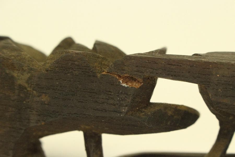 仏教美術 木刻 蓮花 彫刻飾り 時代物(LC995)