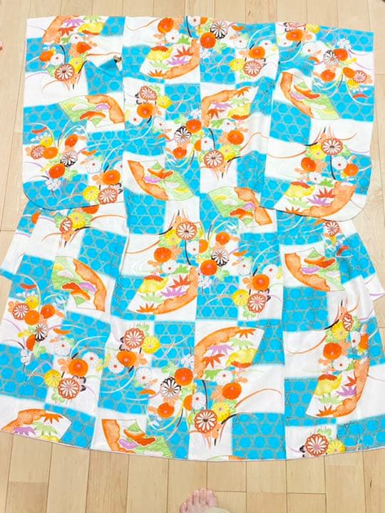 アンティーク　美品水色着物セット