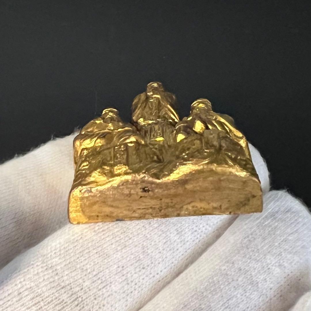 ◎古美術 庵々◎出羽三山 神像◎月山・湯殿山・羽黒山 刻銘◎真鍮鍍金