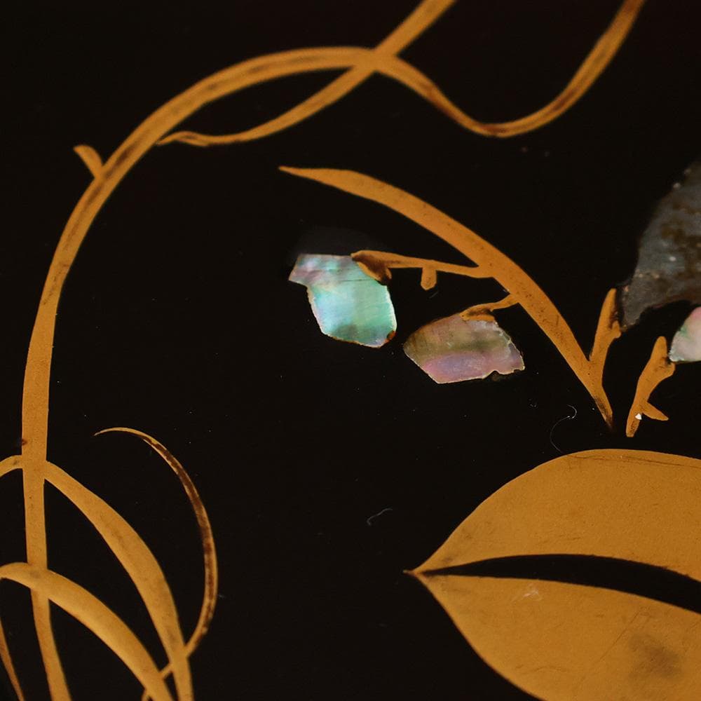 木製漆器 黒塗 螺鈿 エン豆 豌豆蒔絵皿 菓子皿 茶道具 - メルカリ