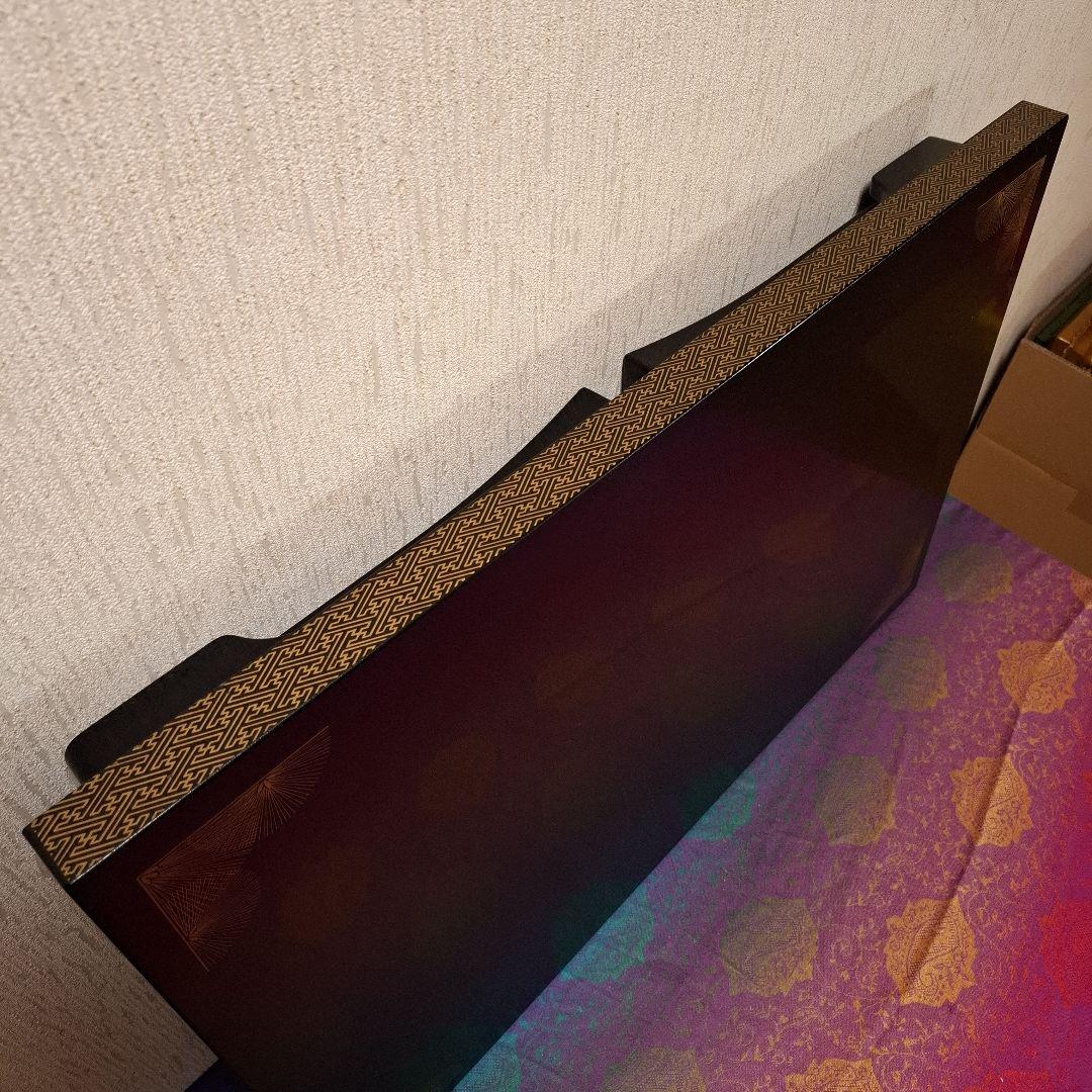 和風 木製座卓 金色装飾付き 折り畳みテーブル 長手二月堂 宴会 旅館