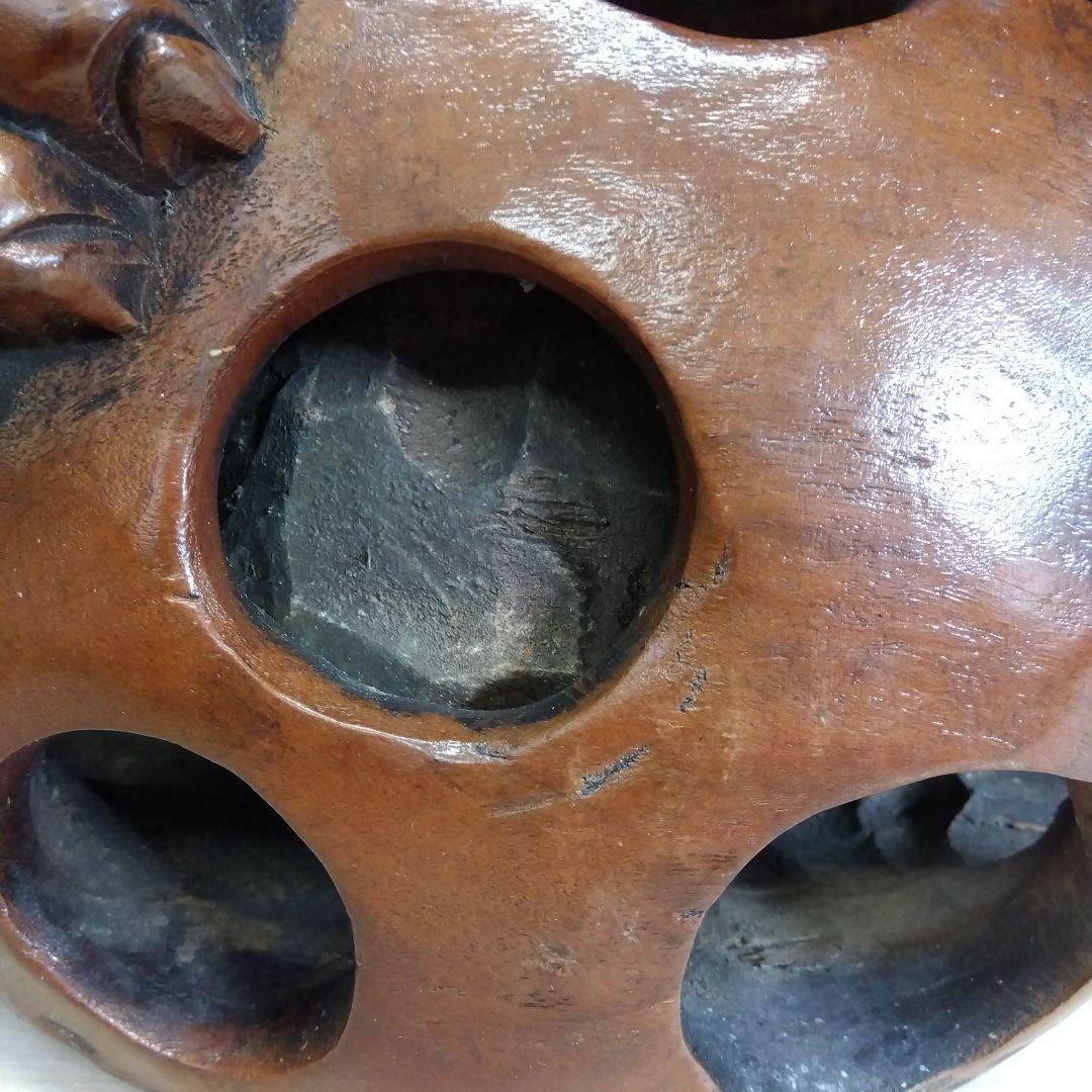 木製玉乗り獅子彫刻 　左玉乗り　②　厄除け