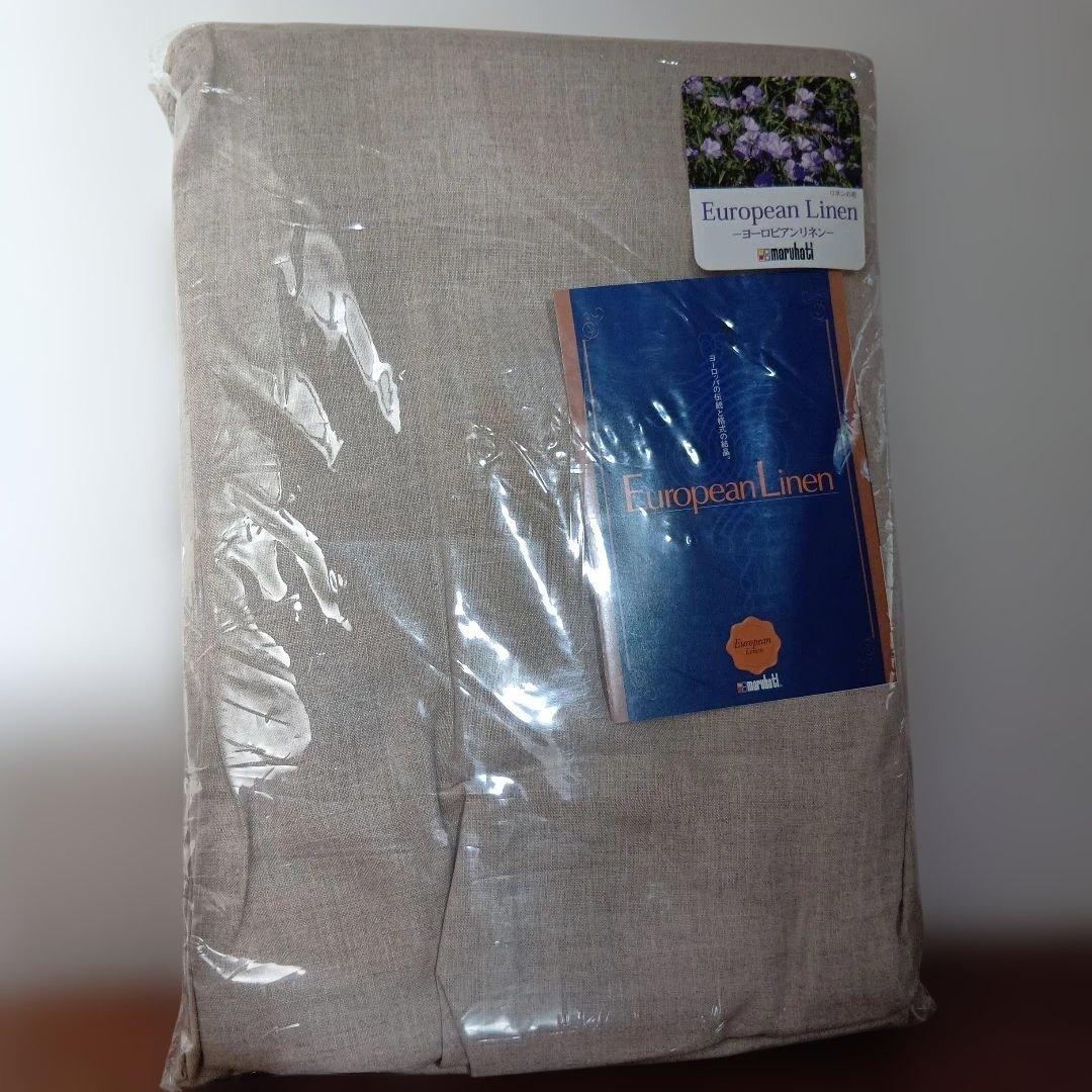 【美品】ヨーロピアンリネン　麻100%　リネン　シーツ　 麻　ベージュ　丸八