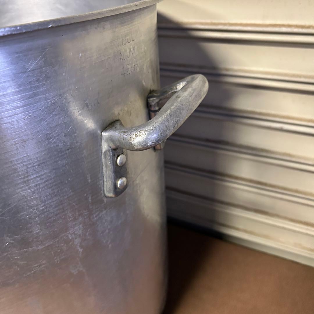 CF43★アルミ製★ 特大 寸胴鍋 両手鍋 直径44.5㎝ 厨房 業務用 359