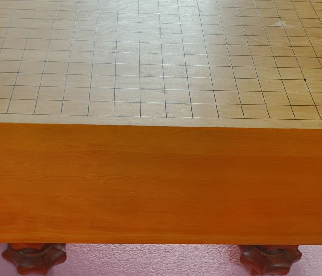 天地柾一枚板の国産 本榧足付碁盤