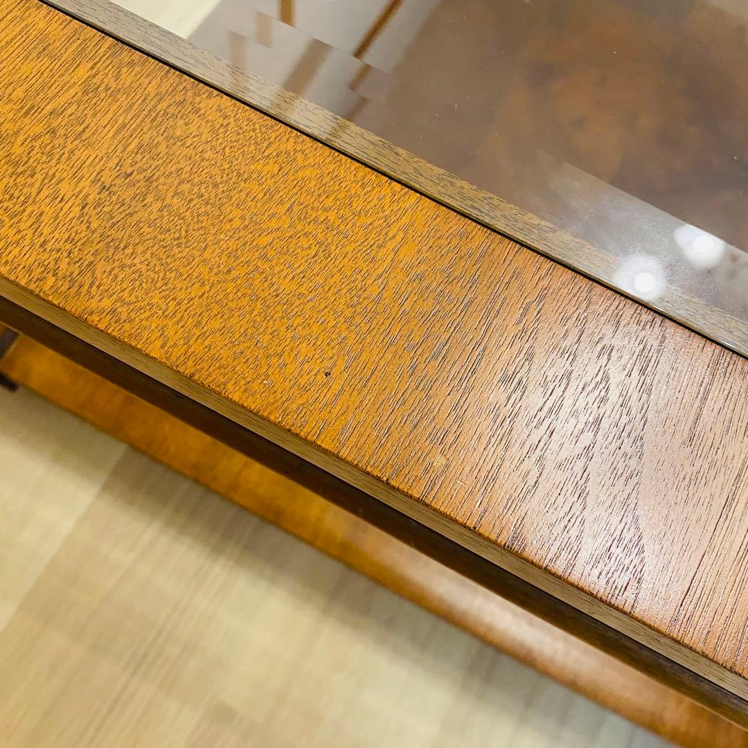 ドレクセルヘリテイジ　トライユン ガラストップ センターテーブル ローテーブル