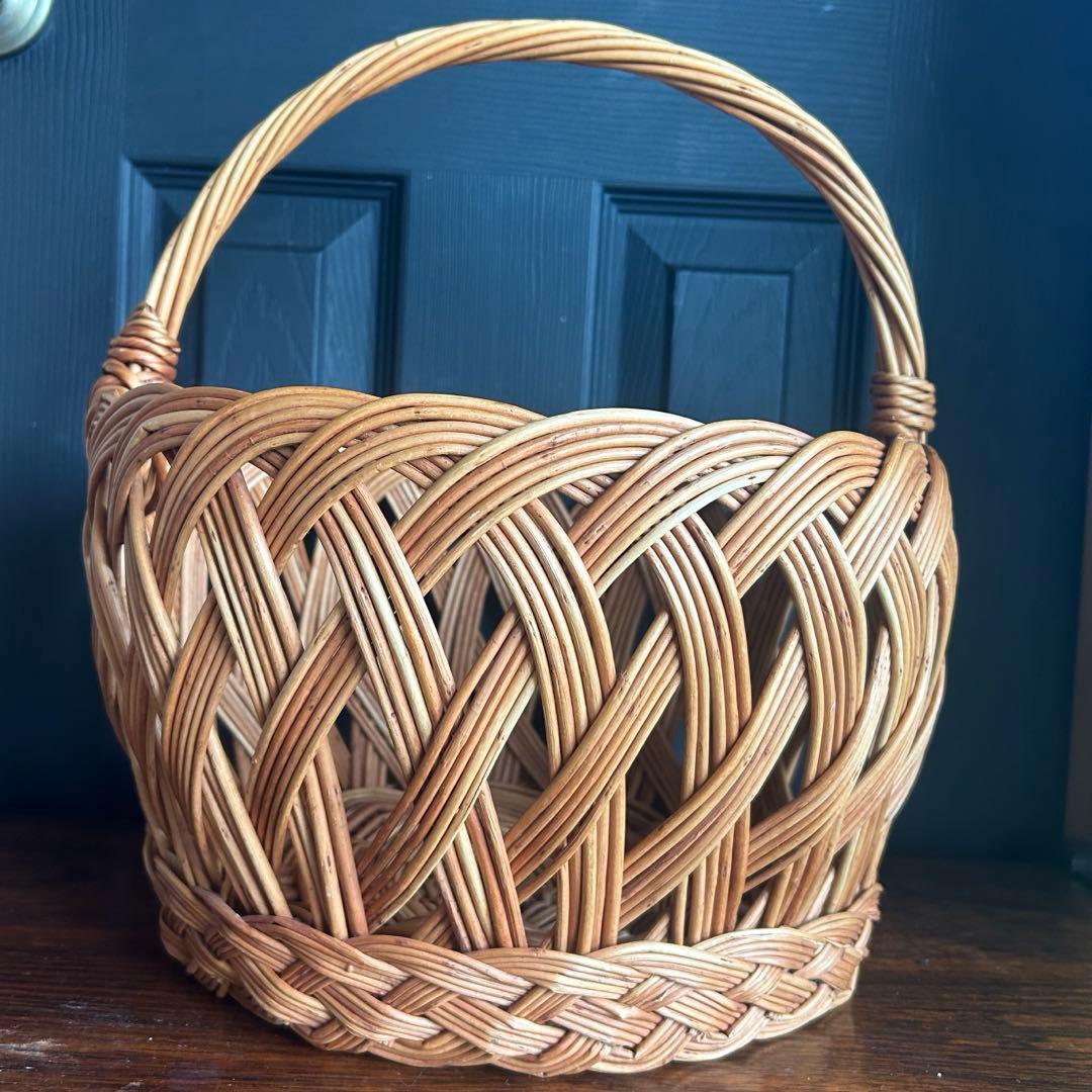 大きめ　バスケット　かご　ラトビア　ビンテージ