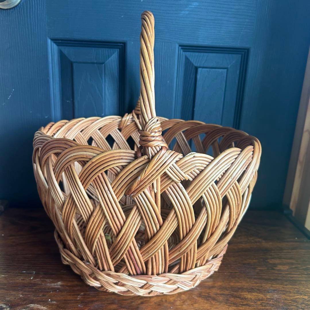 大きめ　バスケット　かご　ラトビア　ビンテージ