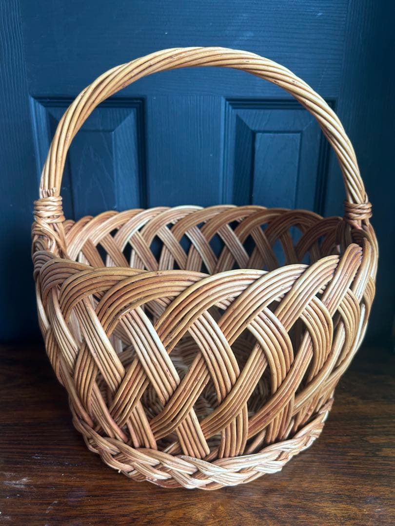 大きめ　バスケット　かご　ラトビア　ビンテージ