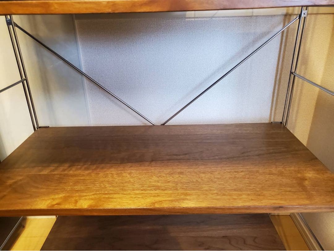 無印良品ステンレスユニットシェルフワイド大・ウォールナット材棚5段