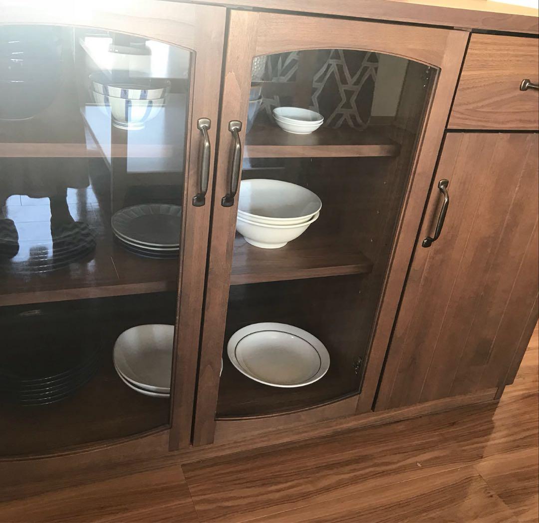 【幅120cm】Mont キャビネット　アンティーク風木製キャビネット