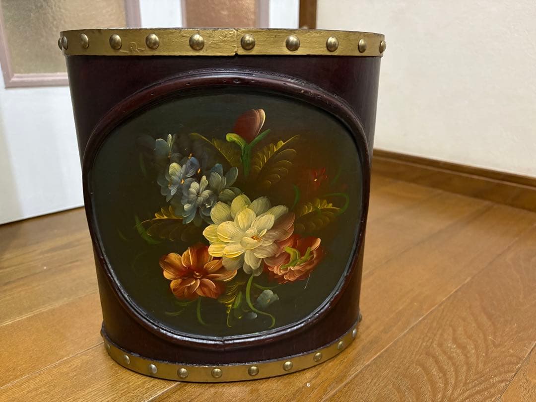 トールペイント木製(ゴミ箱、雑誌入れ等) 未使用品大小セット！