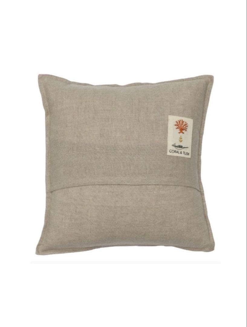 花柄刺繍 リネン クッションカバー