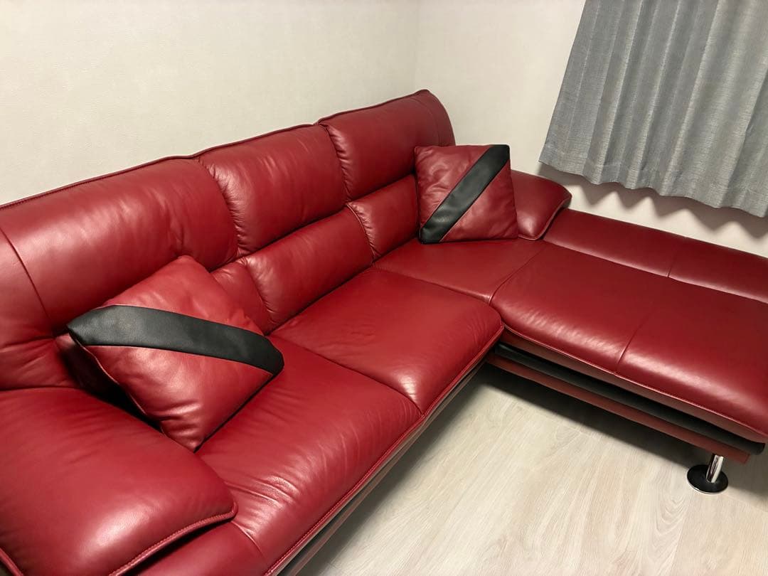 極美品　【セット販売②】 ニトリ　ロゾ４　カウチソファ　レッド