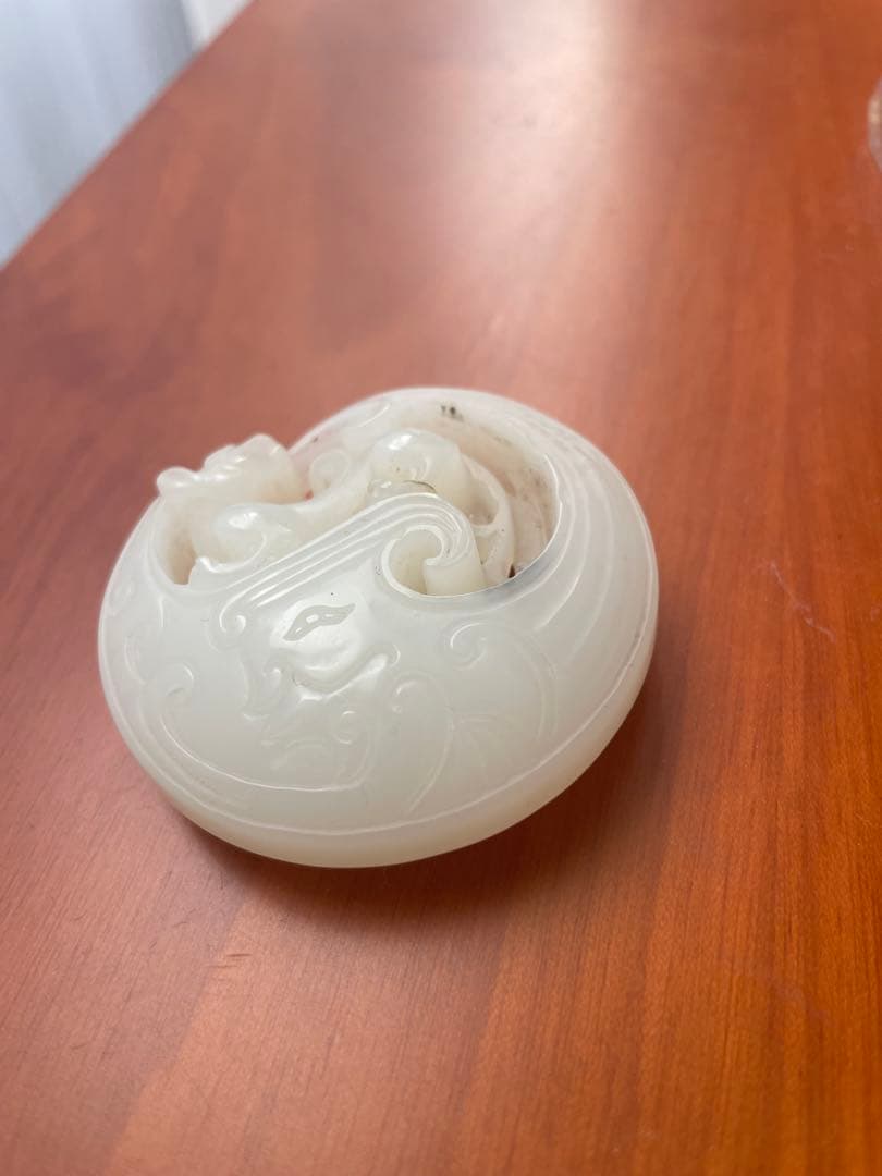 清朝期・和田玉・白玉彫　古美術品、骨董品、