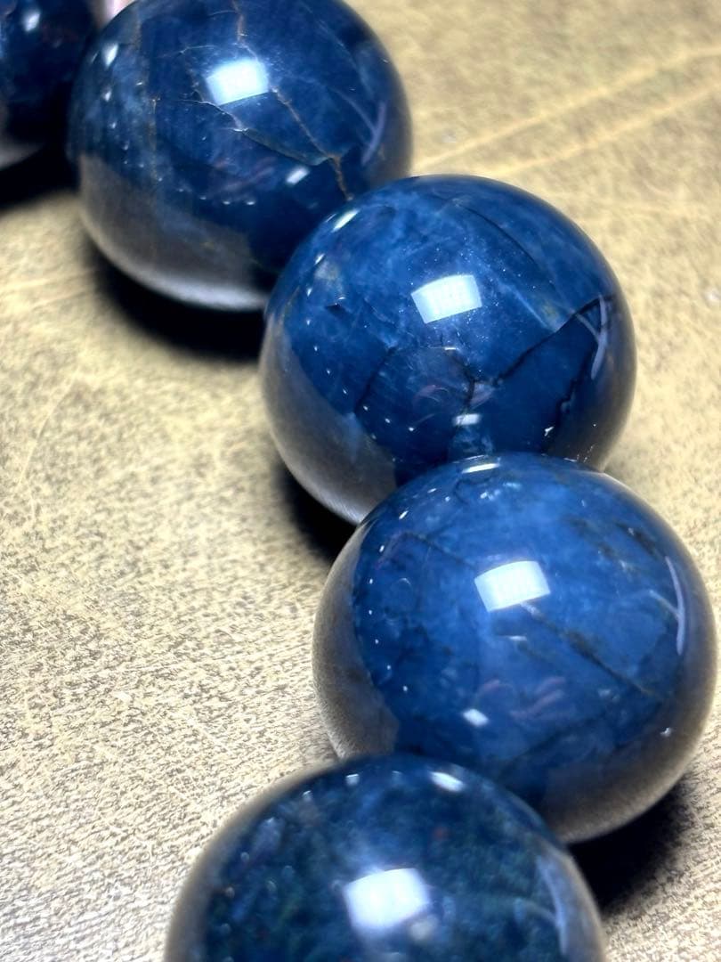 ナミビア産　ブルーピーターサイトブレス約17.6㎜（新品未使用）超大玉　高品質