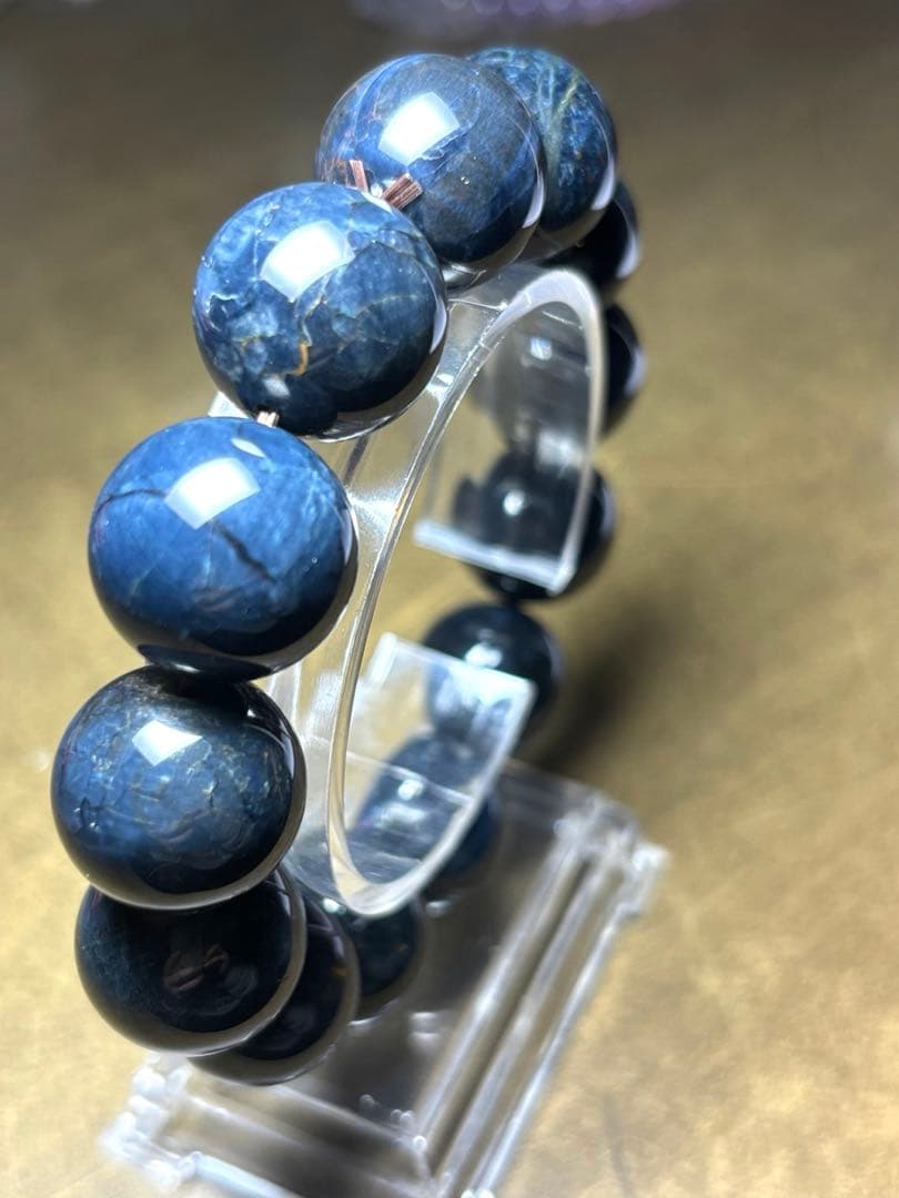 ナミビア産　ブルーピーターサイトブレス約17.6㎜（新品未使用）超大玉　高品質