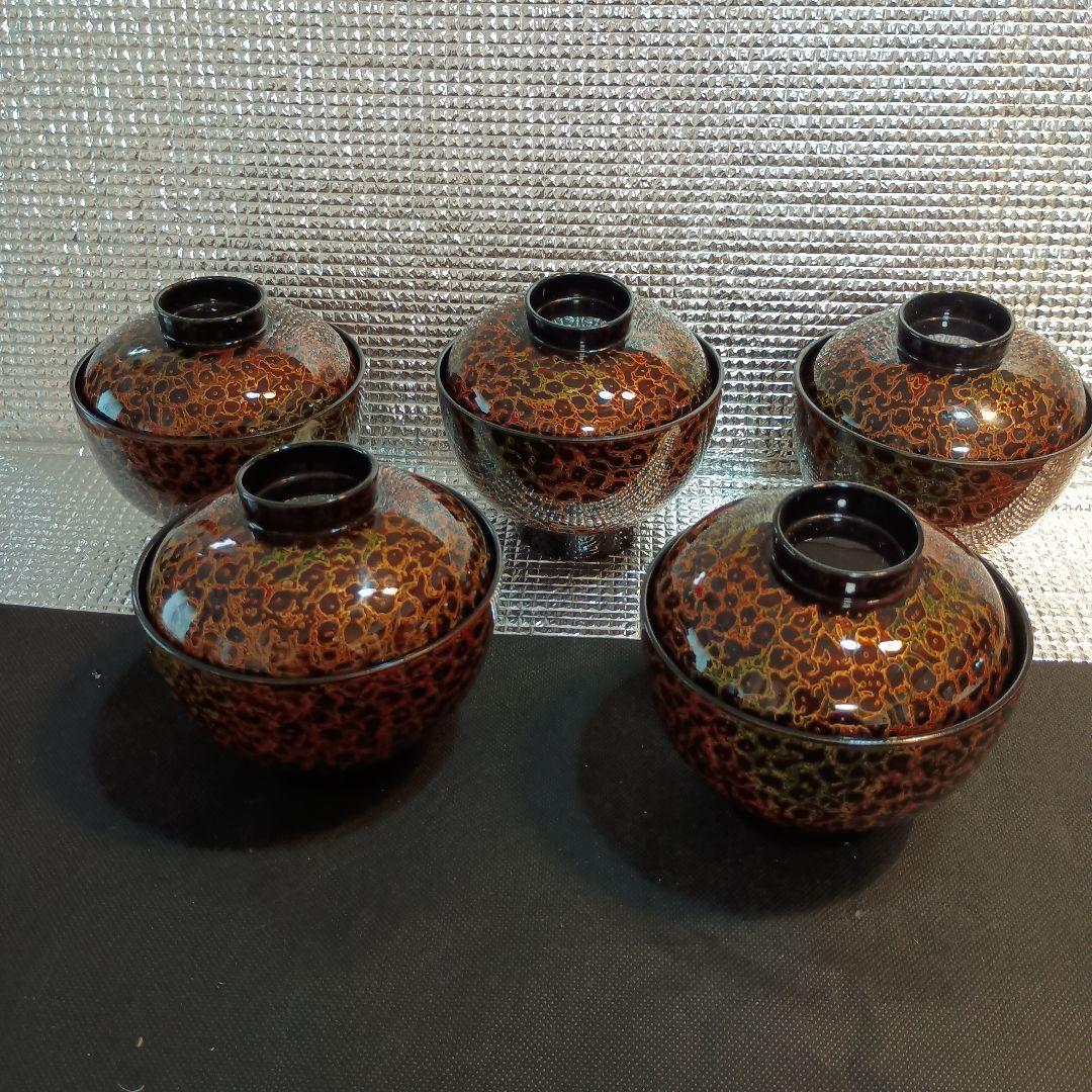 t13 津軽塗 伝統工芸品 汁椀 お椀 蓋付き椀 5セット - メルカリ