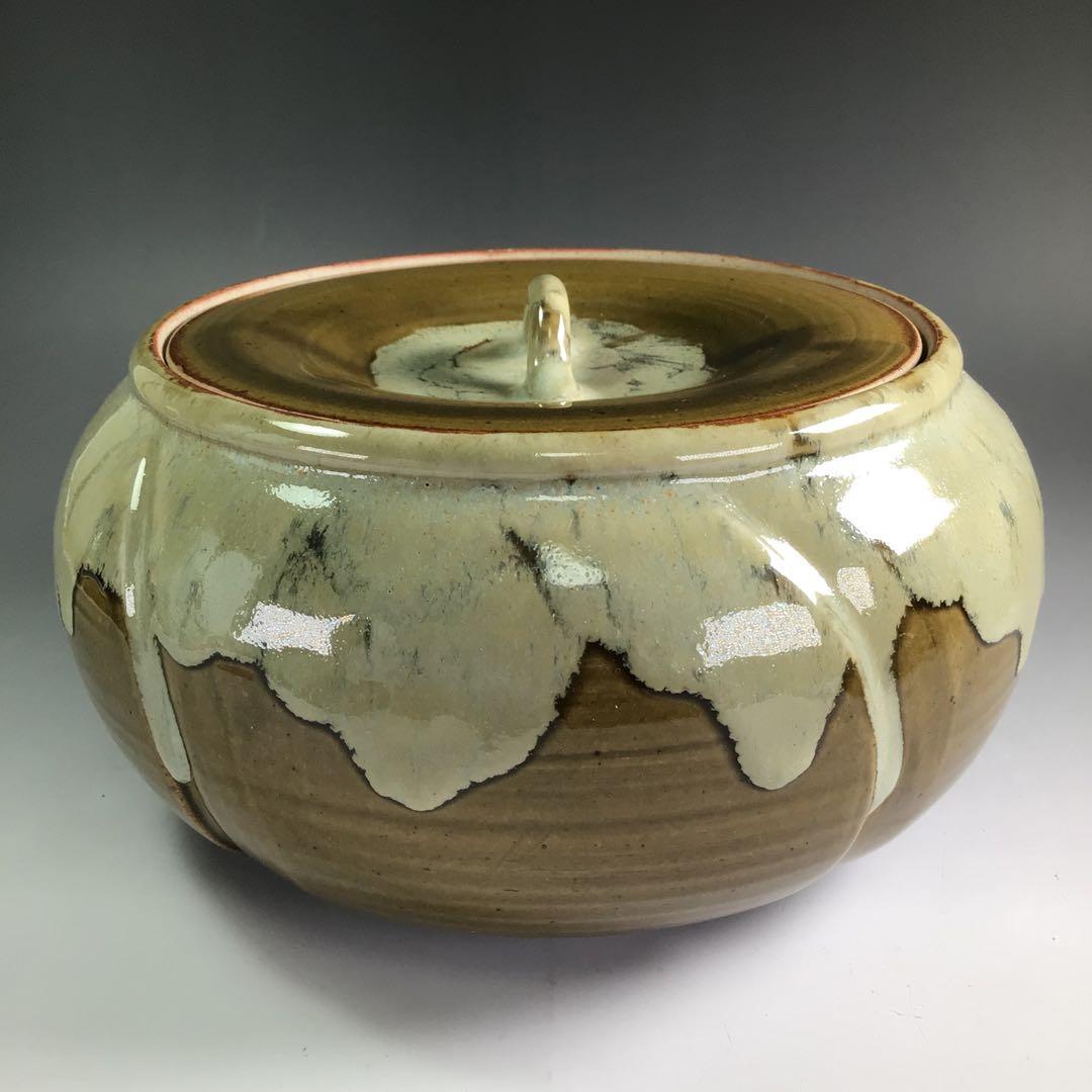 P803 水指 『萬古焼』『福森比路志造』『即中斎好』『捻梅水指