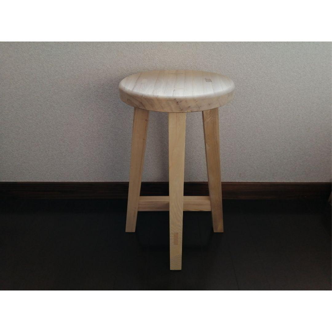 榎材スツール　高さ52cm　丸椅子　stool