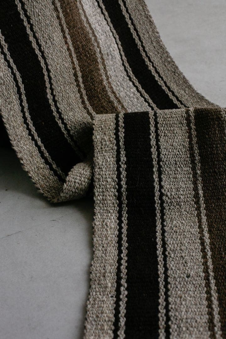 204cm×35cm キリムラグ　ランナーラグ　ウール　コットン　ネイティブ柄