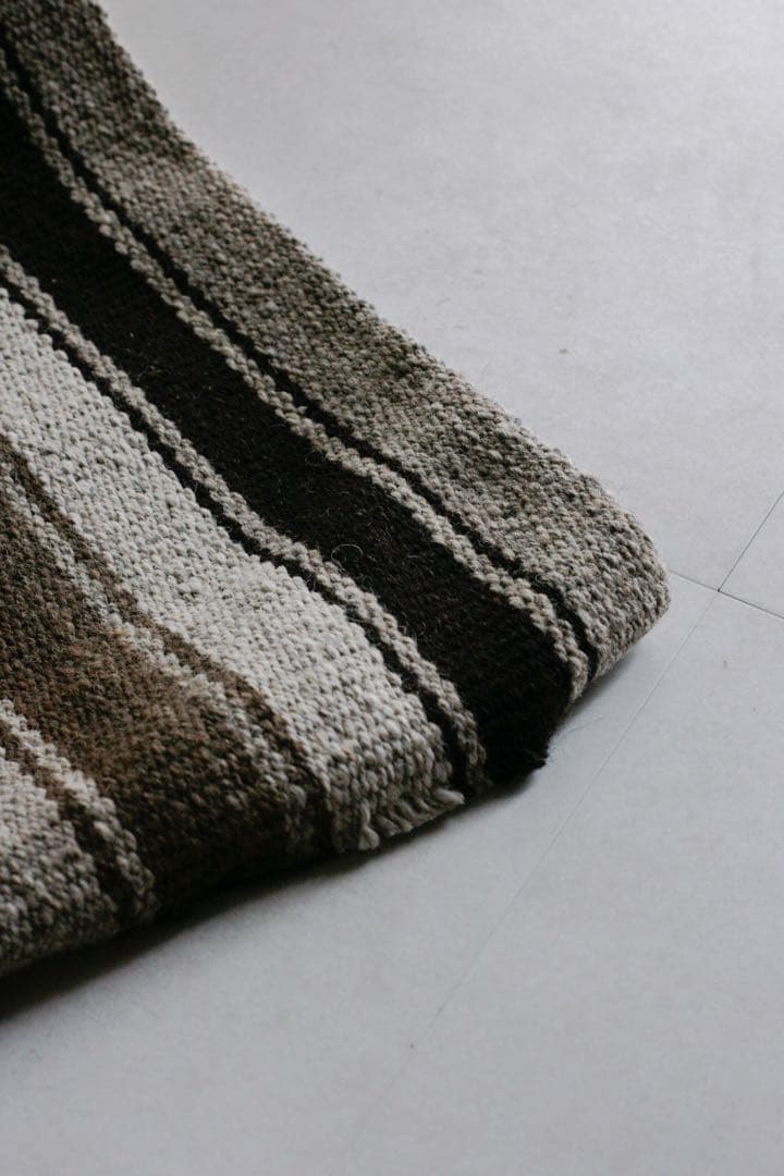 204cm×35cm キリムラグ　ランナーラグ　ウール　コットン　ネイティブ柄