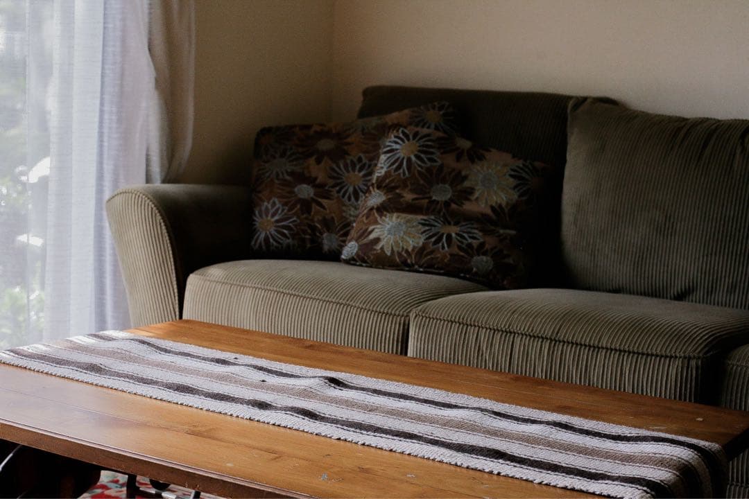 204cm×35cm キリムラグ　ランナーラグ　ウール　コットン　ネイティブ柄