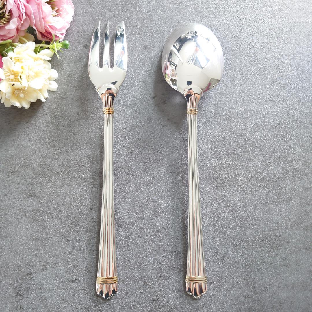 希少 美品 クリストフル アリアゴールドリング サービングセット 2点