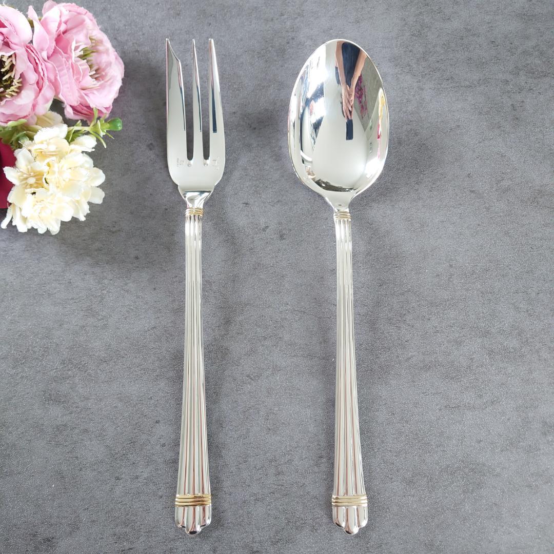 希少 美品 クリストフル アリアゴールドリング サービングセット 2点