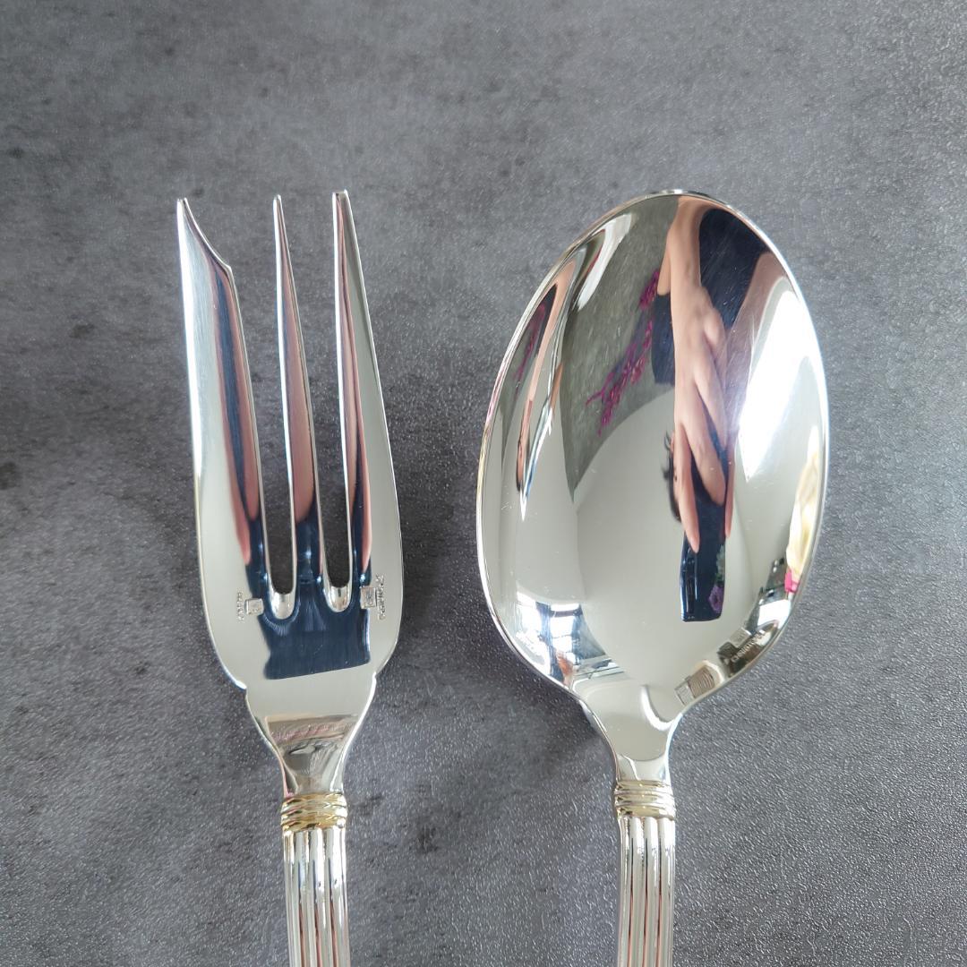 希少 美品 クリストフル アリアゴールドリング サービングセット 2点