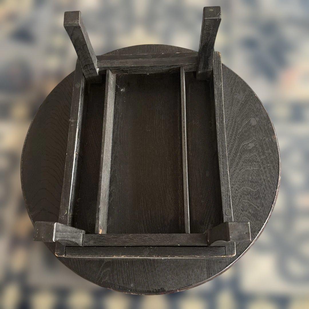 小さな木製ちゃぶ台　艶茶　直径42㎝　高さ16㎝　アンティーク