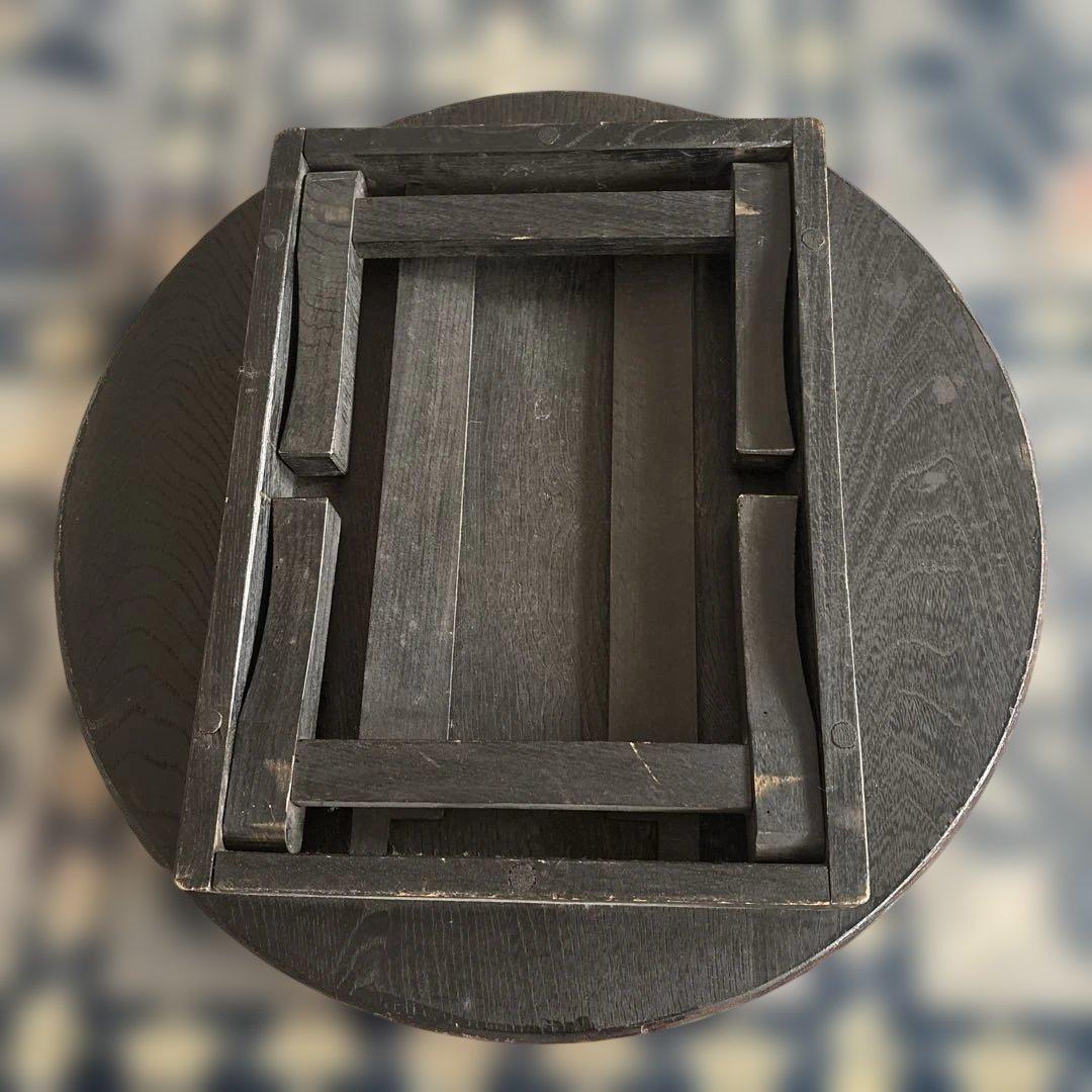 小さな木製ちゃぶ台　艶茶　直径42㎝　高さ16㎝　アンティーク